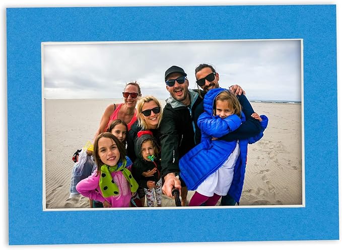 5x7 Mat for 8.5x11 Frame - Precut Mat Board Acid-Free Show Kit with Backing Board, and Clear Bags Bay Blue 5x7 Photo Matte Made to Fit a 8.5x11 Picture Frame Matboard for Framing, Pack of 100 Mats