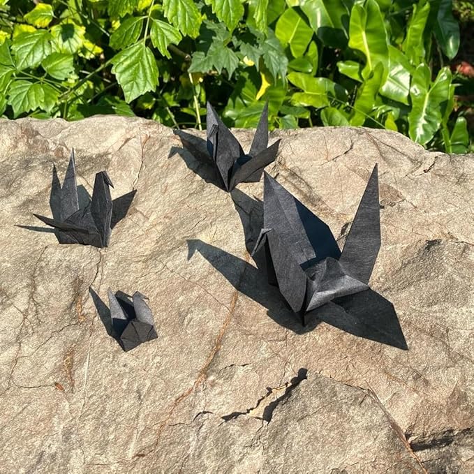 50 Sheets A4 Natural Fiber Mulberry Tree Mulberry Paper Sheets Art Tissue Washi Paper Design Craft Art Origami Suppliers Card Making DIY Crafts (Black, A4)