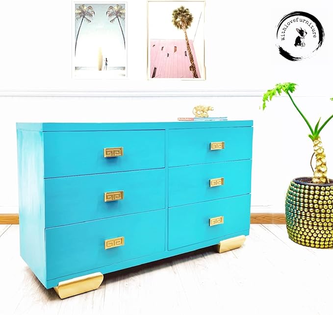 Dixie Belle Paint Company Chalk Finish Furniture Paint - Pure Ocean (4oz) - Matte Bright Teal Chic Chalk Mineral DIY Furniture Paint