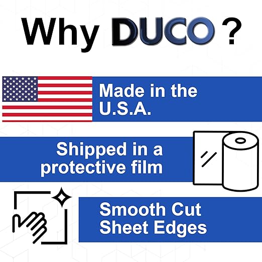 Duco USA-Made Clear Cast Acrylic Sheet 1/8 Inch Thick 12" x 16" - 8 Pack of Transparent Plexiglass Sheet - Lightweight Acrylic Board for Window Replacements, Displays, Signs, and More