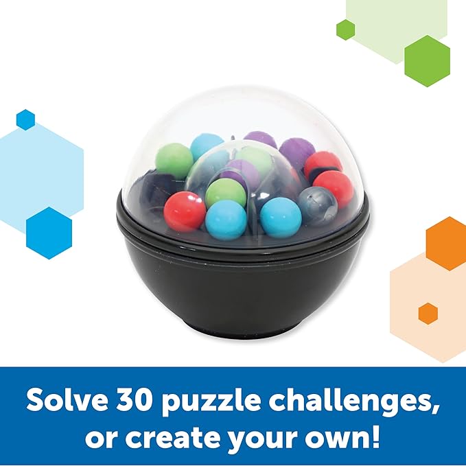 Learning Resources Scramboozle Puzzle Ball - 3D Brain Teasers and Puzzle Games for Kids and Adults, Puzzle Sort Ball Game, Fidget Toys, Travel Games for Ages 6+