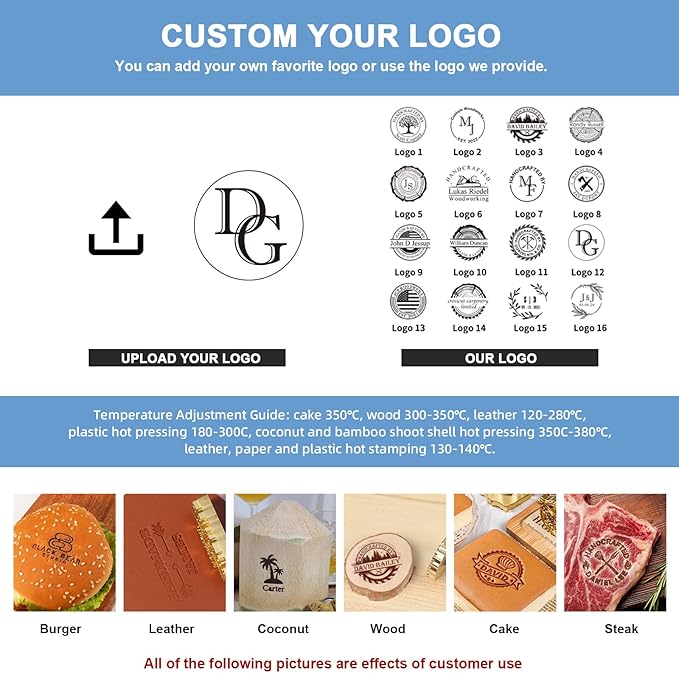 Custom Electric Branding Iron for Wood, Adjustable Temperature Wood Branding irons Personalized Wood Burning Letter Stamp for Leather Woodworking Tool, Handcraft & Wedding Gifts(2.5Inches)