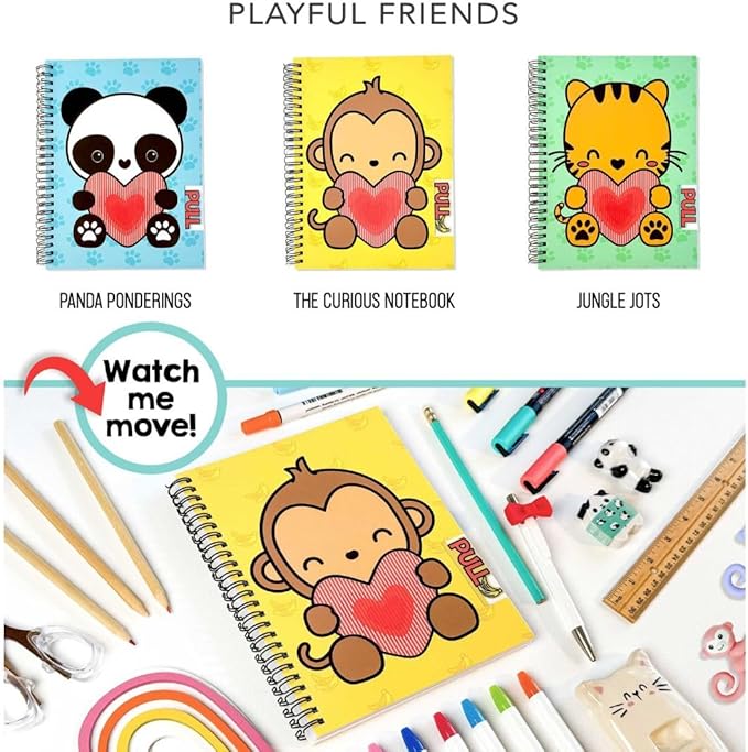 Animation Notebooks | A5 Size 6.5in x 8.75in | 160 pages | 80 Sheets Smooth, durable, and bleed-resistant 90lb lined inner pages | Interactive cover that brings your imagination to life | Creative Companion for journaling, notes, or crafting (The Curio...