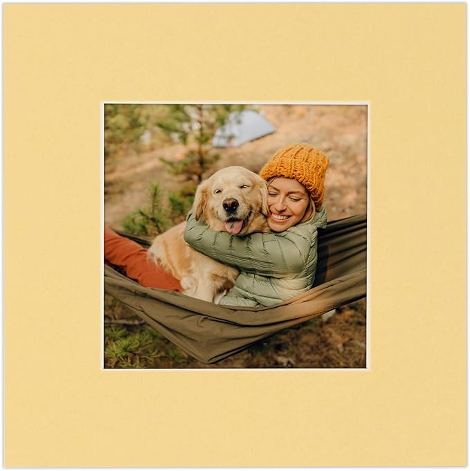 6x8 Mat for 8x10 Frame - Precut Mat Board Acid-Free Marzipan Beige 6x8 Photo Matte Made to Fit a 8x10 Picture Frame, Premium Matboard for Family Photos, Show Kits, Art, Picture Framing, Pack of 1 Mat