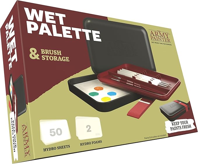 The Army Painter Hydropack Bundle Stay Wet Palette for Acrylic Painting - Acrylic Paint Palette, 50 Pcs Wet Palette Paper, and 2 Wet Pallet Sponges