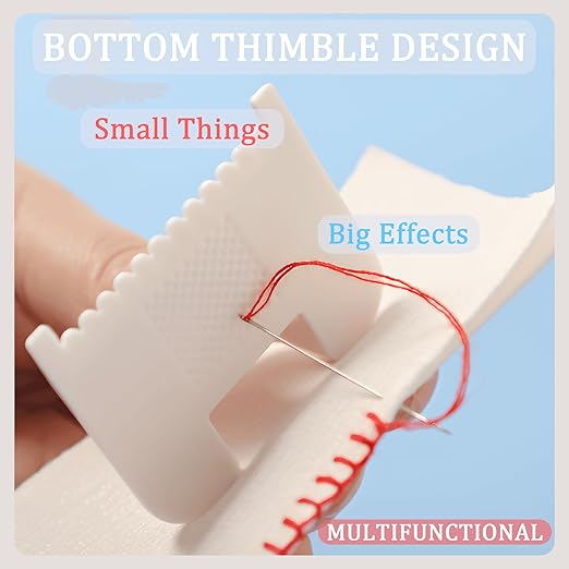 2 PCS Square 3mm Edge Lock Seam Guide, Mini Sewing Finger Ruler for Hand Sewing, DIY Sewing Kit Tool, Sewing Needle Gauge Measuring Guide, Square White