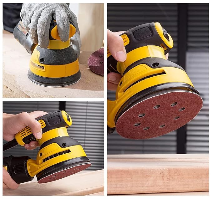 100 PCS 5 Inch Sanding Discs 240 Grit, Round Hook and Loop Sandpaper for Random Orbital Sander