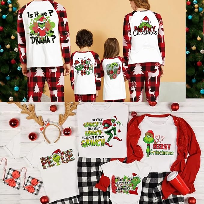 Christmas Iron on Decals Transfer, Funny Christmas Heat Transfer Stickers Iron on Patches for Clothes T-Shirts Pillow Cover Hoody Bag Xmas DIY Craft Supplies Vinyl Stickers (12PC-A)