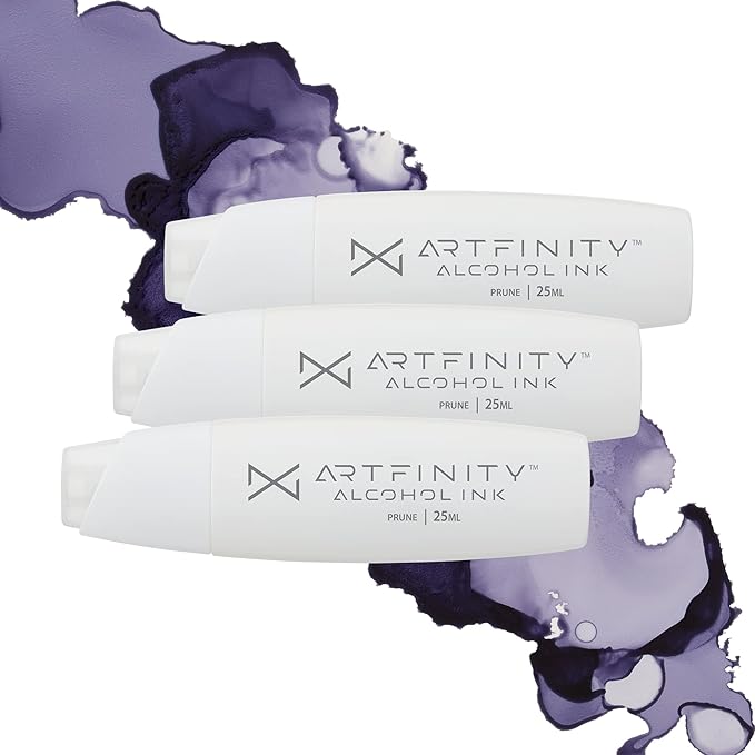 Alcohol Inks 3 Pack - Vibrant, Professional, Dye-Based Alcohol Inks for Artfinity Alcohol Markers, Artists, Drawing, & More! - Prune BV7-3