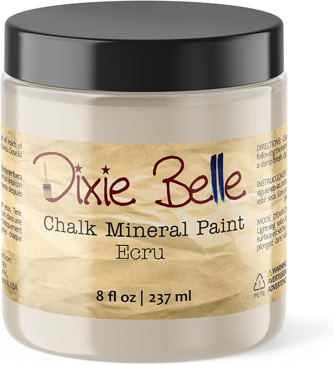 Dixie Belle Paint Company Chalk Finish Furniture Paint – Ecru (8oz) – Matte Chic Chalk Mineral DIY Furniture Paint