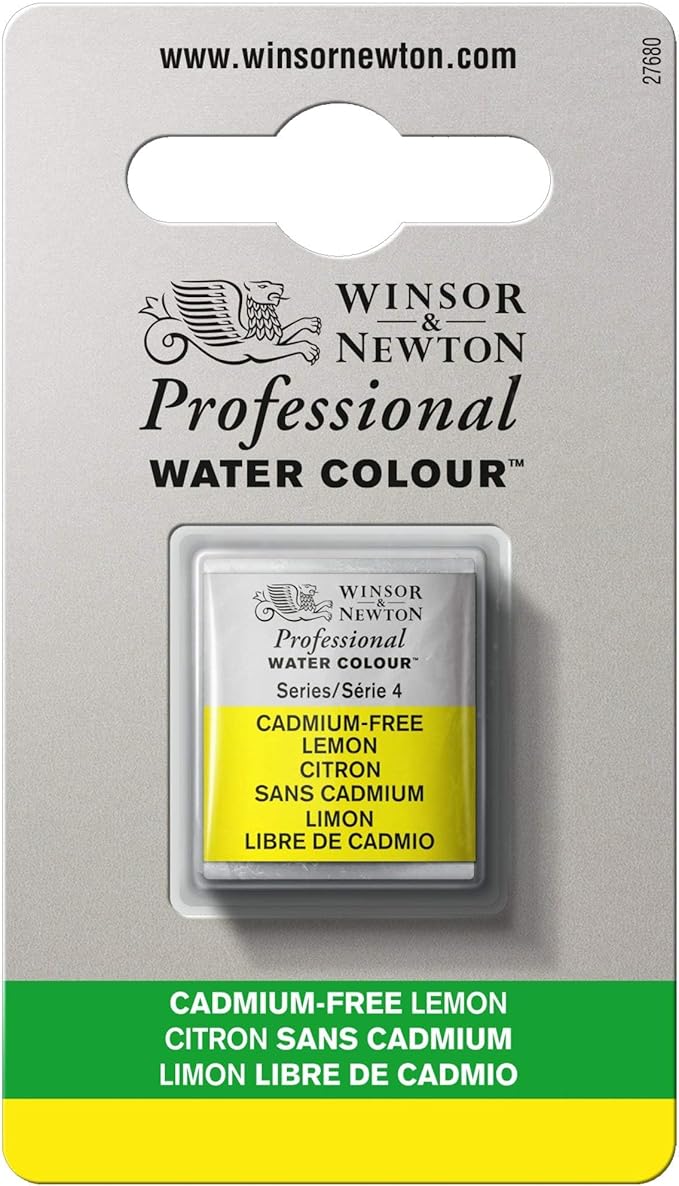 Winsor & Newton Professional Water Colour Paint, Half Pan, Cadmium-Free Lemon