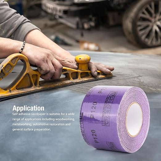 220 Grit PSA Purple Film Ceramic Sandpaper Roll, 2-3/4" Wide Continuous 20 Yard Longboard Sanding Roll Wet Dry Sanding Blocks Self Adhesive Sticky Back Sanding Sheets for Woodworking Automotive