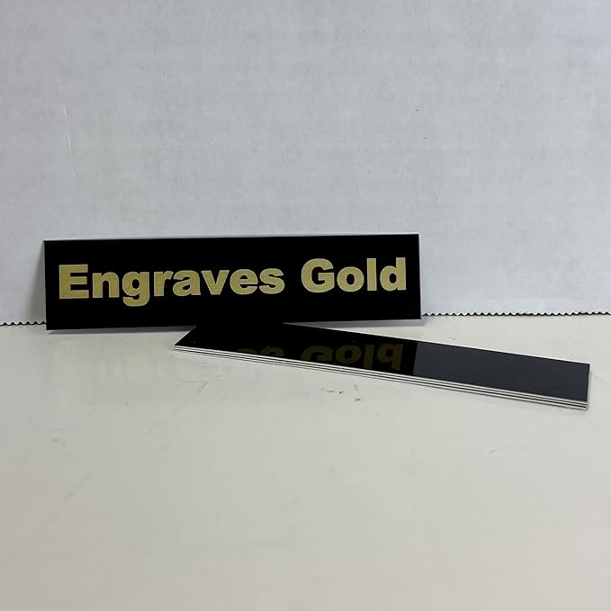 Blank Metal Plates for Laser Engraving - 4 Pack | Aluminum Sheets 0.020" Thick | CO2, Diode, Fiber Laser Compatible | Multiple Sizes & Colors (Black (engraves gold), 1x3 inch)