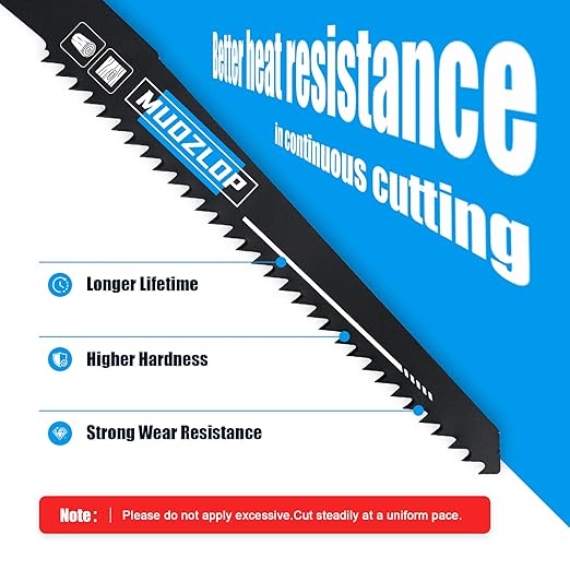 10 Pack 9 inch Reciprocating Saw Blades Set,6 TPI High Carbon Saw Blades, Woodcutting Saw Blades with Organizer Case (10, 6TPI/225mm)