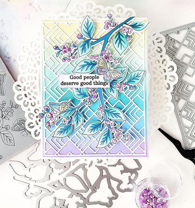 Cutting Dies Metal Stencils Scrapbooking Tools Flowers Lace Frame DIY Embossing Template for Paper Card Making Album Arts Crafts Supplies (Frame 4)