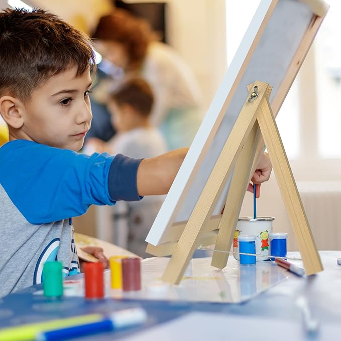 Kinlink 9 Inch Tall Wood Easels for Display Set of 12, Display Easel Tabletop, Painting Easel Stand for Artist Students