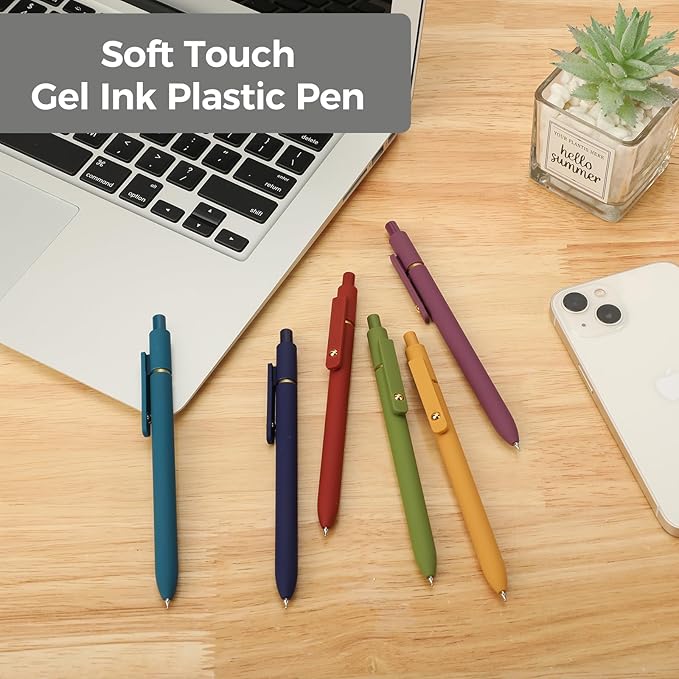 Ddaowanx Gel Pens, 24 Pcs 0.5mm Quick Dry Black Ink Pens Fine Point Smooth Writing Pens, Cute Office School Supplies Gifts for Women (24 Pcs Vintage-Black Ink)