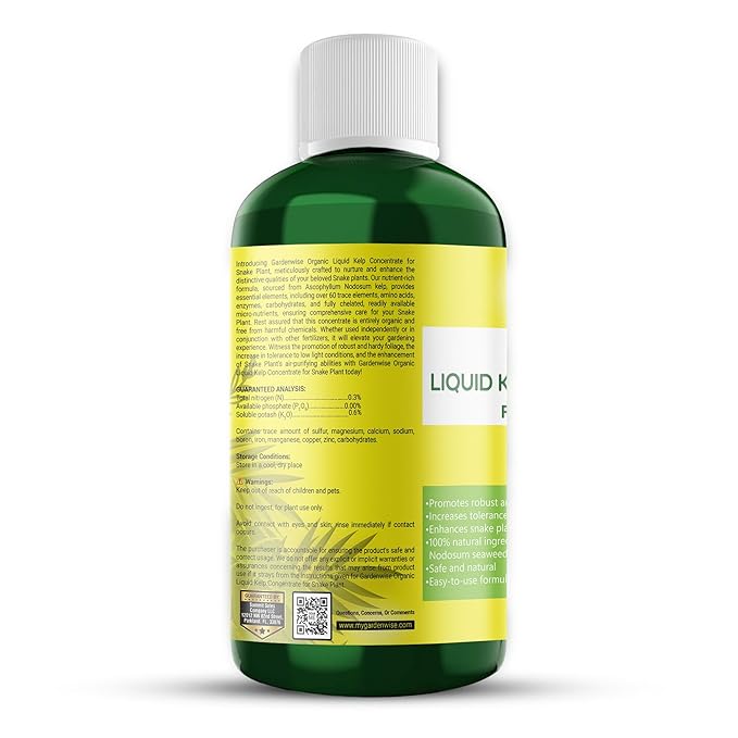 Organic Seaweed Kelp Liquid Fertilizer for Snake Plant (Sansevieria, Dracaena trifasciata) - Snake Plant Fertilizer - Snake Plant Food - Live Plant Care (8 OZ)