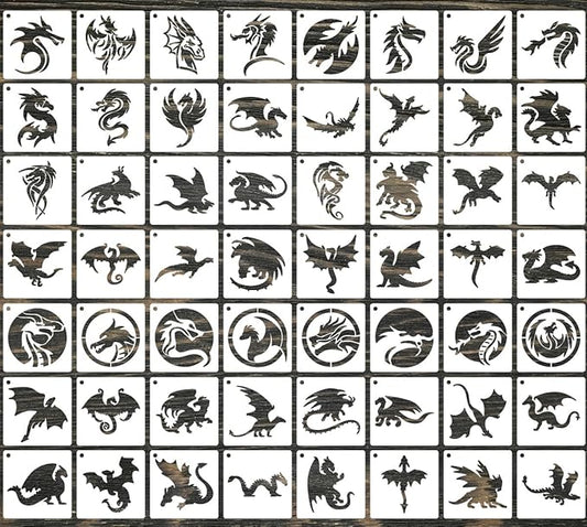 Dragon Stencils for Painting 3inch Reusable Dragon Stencil Template Stencils for Crafts Paint Stencils for Painting on Wood Wall Card Fabrics