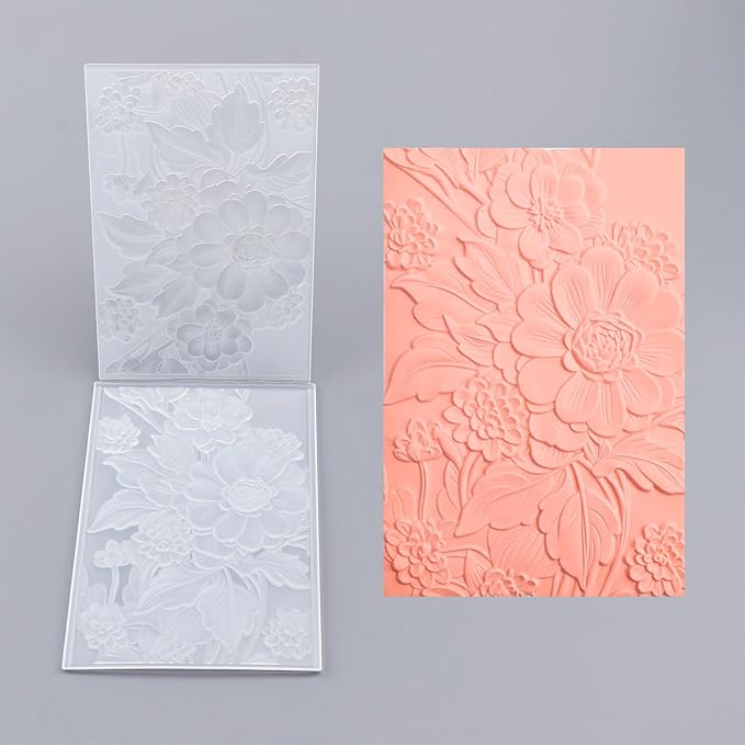 BAOFALI 3D Embossing Folder for Card Making Texture Fades Blossom Bloom Floral Plastic Embossing Folder Template for DIY Scrapbooking Paper Card Making Paper Card Embossing Stencil