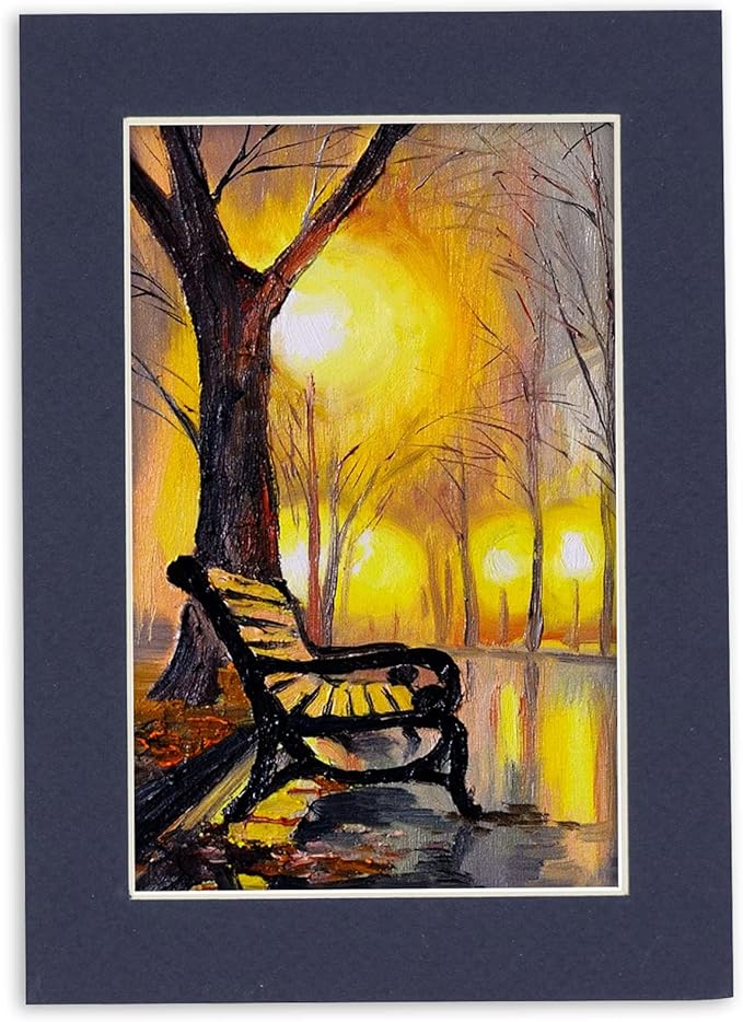 5x7 Mat for 8.5x11 Frame - Precut Mat Board Acid-Free Navy 5x7 Photo Matte Made to Fit a 8.5x11 Picture Frame, Premium Matboard for Family Photos, Show Kits, Art, Picture Framing, Pack of 100 Mats