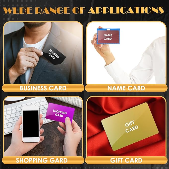 weparmeety 100 Pcs Metal Engraving Blanks Colorful Aluminum Sheet Laser Engraving Business Card Multipurpose DIY Gift Cards 86 x 54 x 0.21 mm（5 Colors)