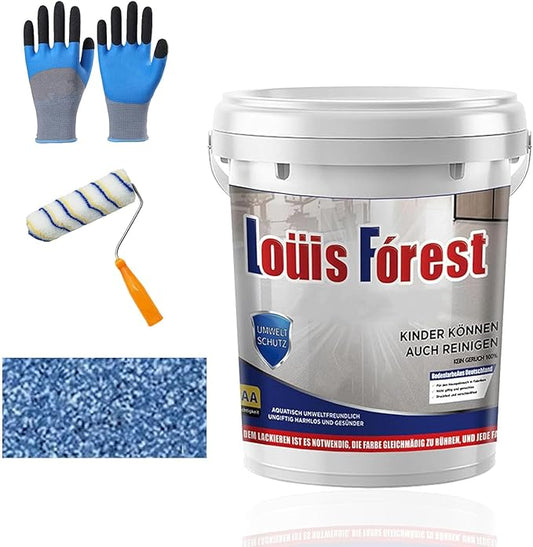 Louis Forest Epoxy Floor Paint, High-Gloss Marble Effect Coating, Epoxy Colored Sand Floor Paint, Wear-Resistant and Non-Slip for Indoor Outdoor (1KG-Sapphire blue)