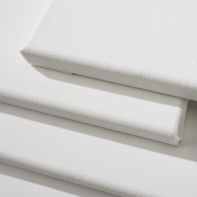 PHOENIX 6x6 Inch 6 Pack Artist Canvas - Small Square Stretched Canvases for Painting - 3/4 Inch Profile, 100% Cotton 11 Oz. Gesso Primed White Blank Professional Canvas Oil & Acrylic Paints