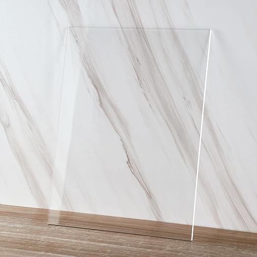 Clear Acrylic Sheet 12" x 16" Cast Plexiglass Panel 1/8" Thick (3mm) Transparent Plastic Board for Sign, Craft, Display Projects, Laser Cutting, Engraving, Pack of 2