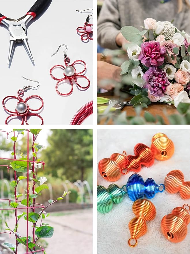 Mandala Crafts 18 Gauge Anodized Aluminum Craft Wire for Jewelry Making - 400 FT Colored Flexible Pastel Wire - Bendable for Bonsai Armature Crafting Sculpting