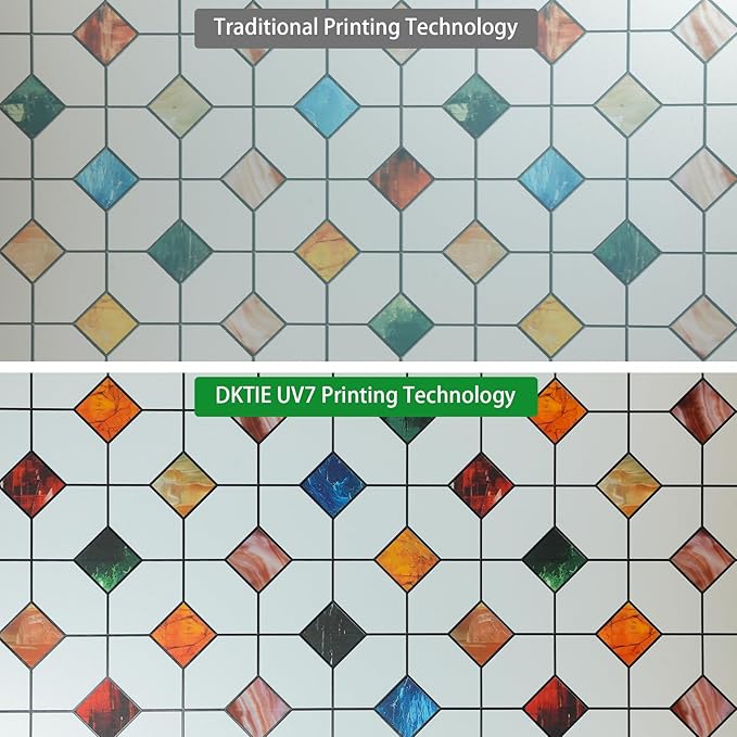 DKTIE Window Privacy Film Frosted Glass Static Cling UV Sun Blocking Heat Control Window Tint Day and Night Insulation Home Bathroom Door Decorative (S533, 23.6in X 118.1in)