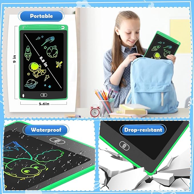Party Favor 12 Pack LCD Writing Tablet for Kids, 8.5 Inch Colorful Drawing Doodle Board, Erasable Doodle Pad for Toddlers, Educational Learning Toys Birthday Gifts for Boys Girls Age 3 4 5 6 7 8
