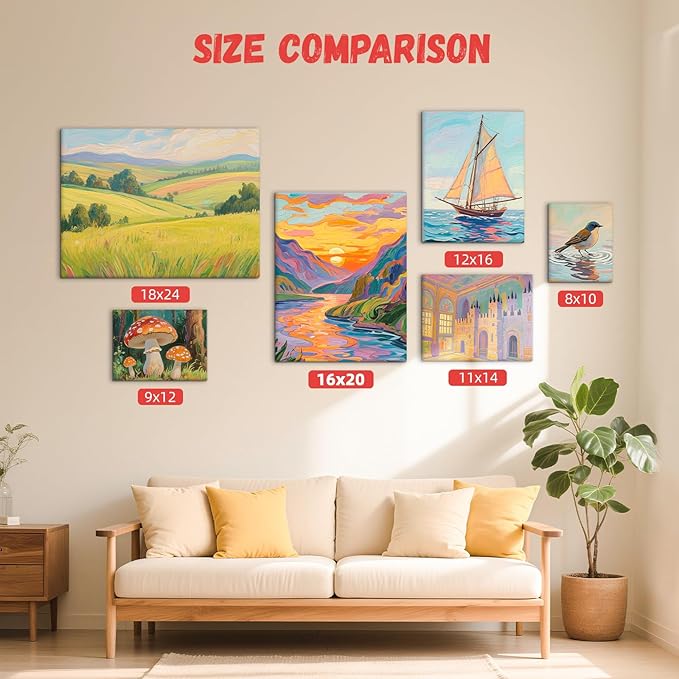 Simetufy 12 x 16 inch 5 Pack Painting Canvas Boards- Gesso Primed Acid-Free 100% Cotton Large Canvas Panels for Acrylics Oil Watercolor Tempera Paints
