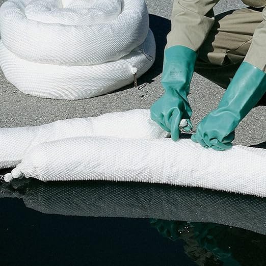 PIG Oil Boom - Oil-Only Absorbent Boom - 2 Pack - 5" x 20' Boom - Absorbs up to 12 gallons per Boom - BOM408