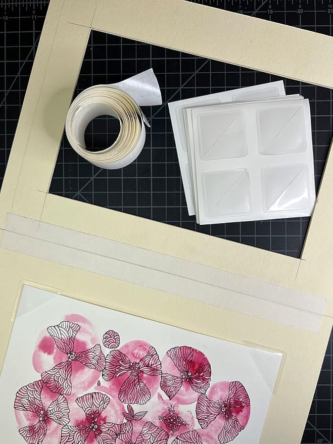 Lineco Acid-Free Archival Polypropylene Mounting Corners, Self Adhesive and Pressure Sensitive, 1.25", for Artwork Pictures and Documents (Qty:256)