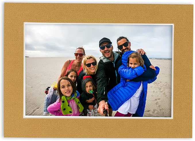 5x7 Mat for 8.5x11 Frame - Precut Mat Board Acid-Free Rattan Beige 5x7 Photo Matte For a 8.5x11 Picture Frame, Premium Matboard for Family Photos, Show Kits, Art, Picture Framing, Pack of 100 Mats