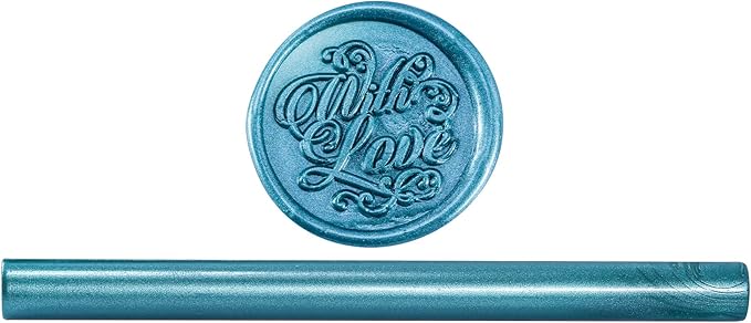 Yoption 15 Pieces Glue Gun Sealing Wax Sticks for Wax Seal Stamp, Great for Wedding Invitations, Envelopes, Cards, Christmas Gift Ideas, Wine Packages (Teal Blue)