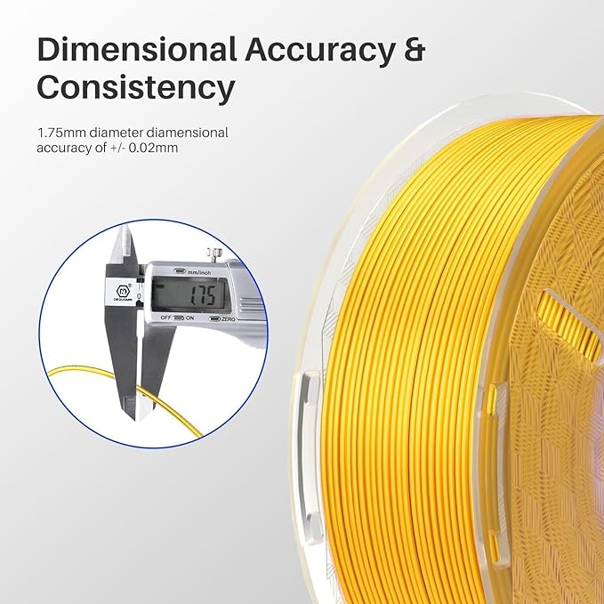 ELEGOO Silk PLA Filament 1.75mm Silver Grey 1KG, 3D Printer Filament Dimensional Accuracy +/- 0.02mm, 1kg Plastic Spool(2.2lbs) 3D Printing Filament Fits for Most FDM 3D Printers