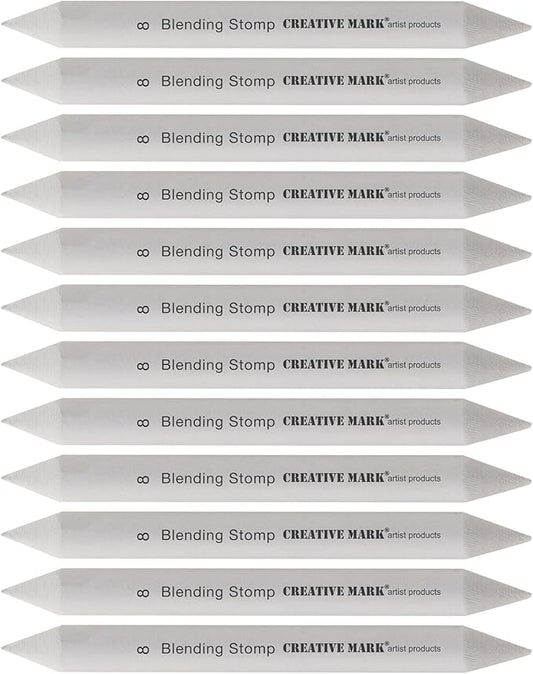 Creative Mark Blending Stumps - Solid Double-Ended Blending Stumps for Blending Charcoal, Pencils, Pastels, and More! - [Size # 8-12 Count]