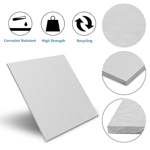 2Pack Aluminum Sheet & Plates 8 x 12 x 1/8 Inch, 6061 Heavy Duty Aluminum Sheets with Protective Film, 3MM Thick Flat Plain Panel Plate Metal Sheet Plate for Crafting Structural Framing Base Plate