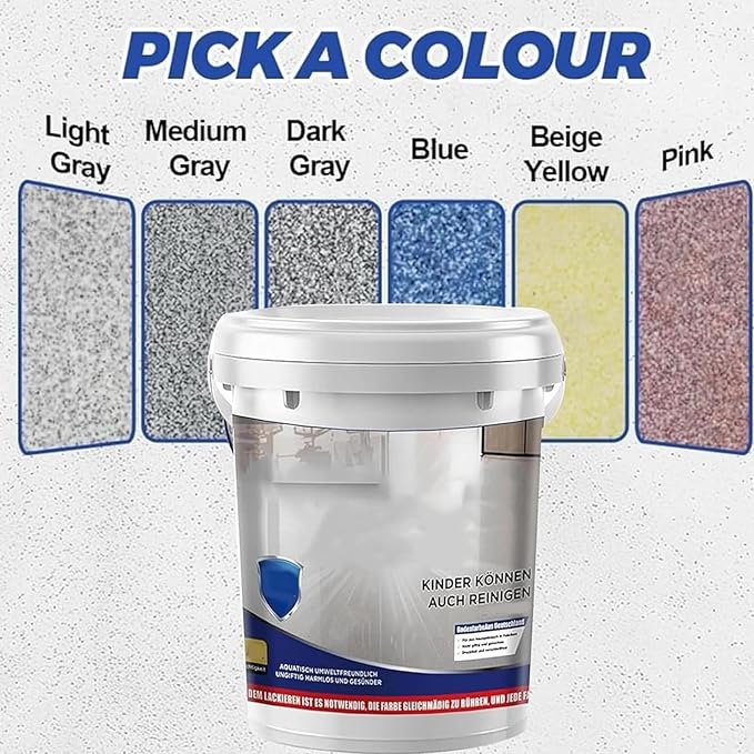 Epoxy Floor Paint, Epoxy Colored Sand Floor Paint, High-Gloss Marble Effect Self-Leveling Coating, Waterproof, Non-Slip, Ultra-Durable for Garage, Basement, Wood Floors (Beige,2.2 lb)