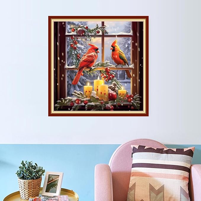 Dooxvey Cross Stitch Kits for Adults Beginners,Full Range of Cross-Stitch Stamped Kits Needlepoint Kits for Beginners Embroidery Kits 11CT Cross Stitch Patterns-Romantic Parrot 18x18 inch