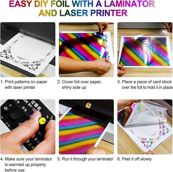 Briartw 20x29cm Hot Foil Paper 50 Sheets Pack Toner Reactive Foil Hot Stamping Foil Paper by Laser Printer and Laminator for Scrapbooking Craft Cardmaking DIY Album (Plum, 50 Sheets)