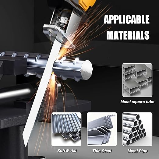 25Pack 12 inch Reciprocating Saw Blades Set,18 TPI High Carbon Saw Blades, Metal Saw Blades with Organizer Case (25, 18TPI/300mm)