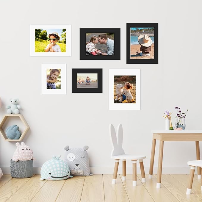 ZBEIVAN 11x14 White Picture Mats with Core Bevel Cut Frame Mattes for 8.5x11 Pictures - Pack of 5