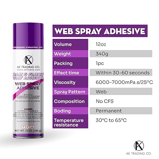 AK Trading Professional Quality General Multipurpose Spray Adhesive, 6-Ounce for Acoustic Panels & Craft Upholstery Foam Adhesive & Fabric Glue
