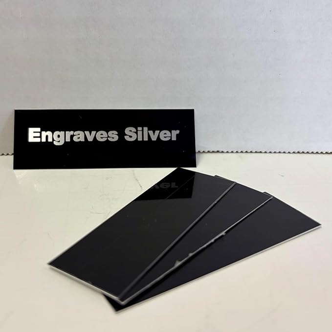 Blank Metal Plates for Laser Engraving - 4 Pack | Aluminum Sheets 0.020" Thick | CO2, Diode, Fiber Laser Compatible | Multiple Sizes & Colors (Black (engraves silver), 2x6.25 inch)