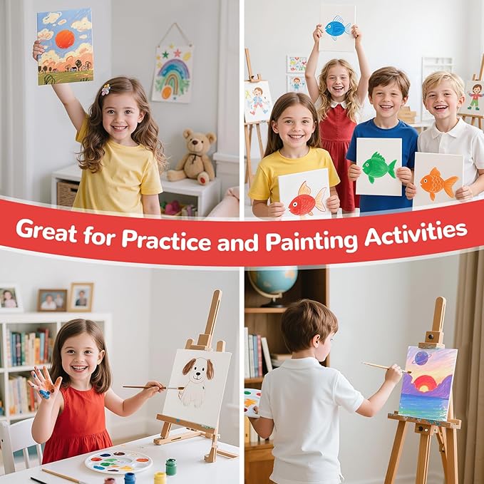48 Pack, 5x7 Inch Small Painting Canvas Boards for Kids, 100% Cotton White Blank Canvas Panels, Art Supplies for Acrylics Oil Watercolor Tempera Paints