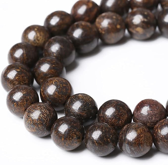 88pcs 4mm Natural Stone Beads Brown Bronzite Gemstone Round Loose Beads for Jewelry Making DIY Bracelet Necklace (Bronzite Gemstone, 4mm)