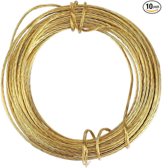 33 Feet Picture Hanging Wire Picture Frame Brass Wire for Hanging Heavy Duty Metal Braided Wire for Hanging Pictures, Mirror, Artwork, Light